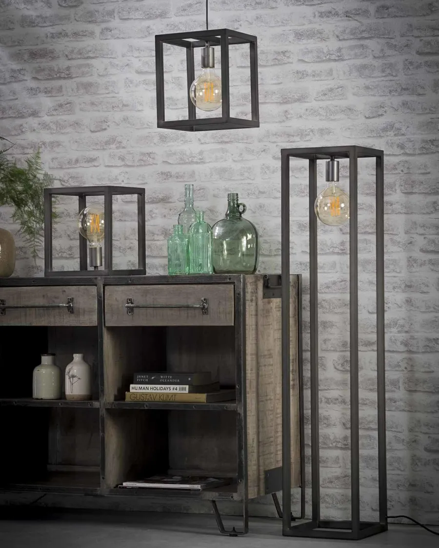 WoonStijl Hanglamp 25x25 vierkante buis / Zilver Outlet