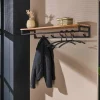 WoonStijl Kapstok Custom acacia met 6 haken en hoedenplank