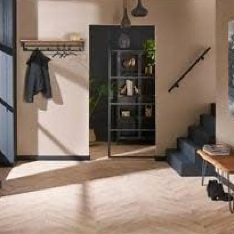 WoonStijl Kapstok Custom acacia met 6 haken en hoedenplank
