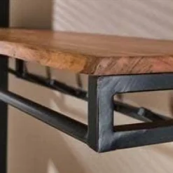 WoonStijl Kapstok Custom acacia met 6 haken en hoedenplank