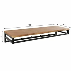 WoonStijl Kapstok Custom acacia met 6 haken en hoedenplank