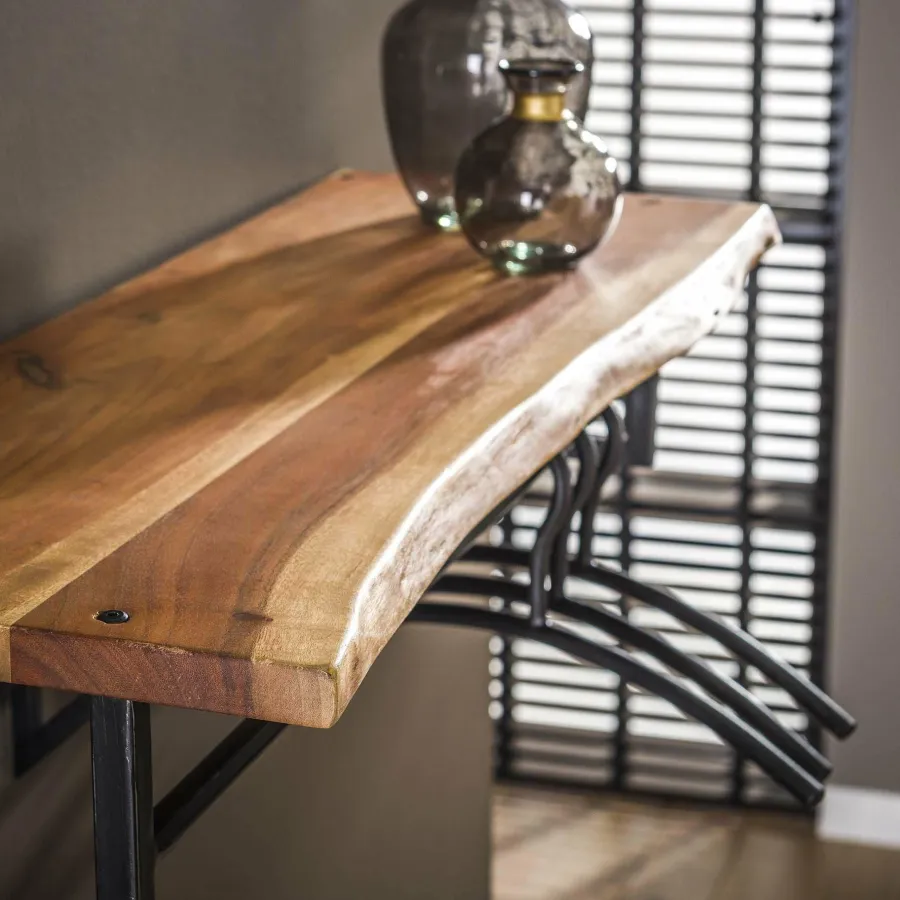 WoonStijl Kapstok edge 6 haken hoedenplank / Massief acacia naturel Hot