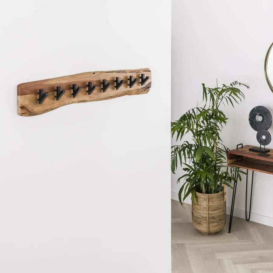 WoonStijl Kapstok edge 8 haken / Massief acacia naturel Outlet