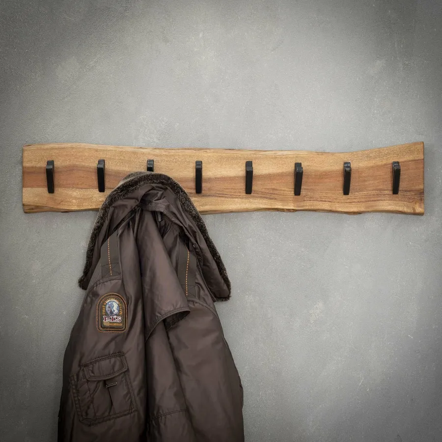 WoonStijl Kapstok edge 8 haken / Massief acacia naturel Outlet