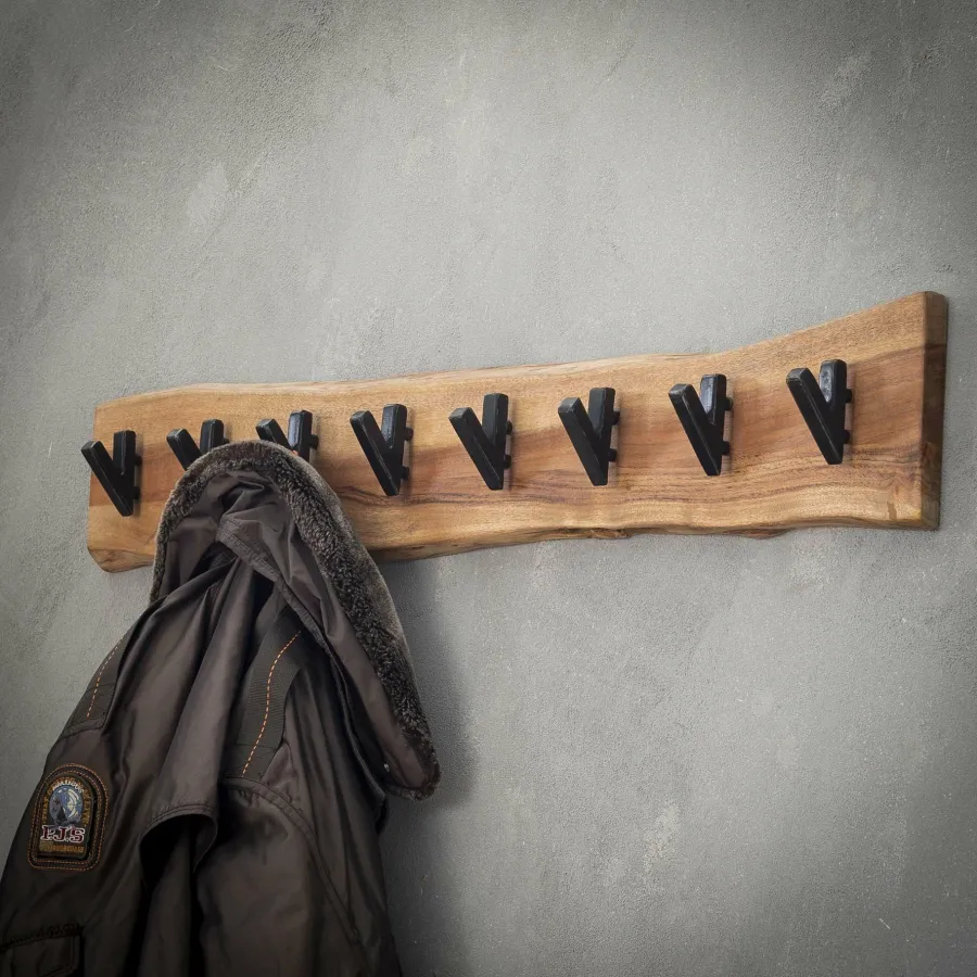 WoonStijl Kapstok edge 8 haken / Massief acacia naturel Outlet