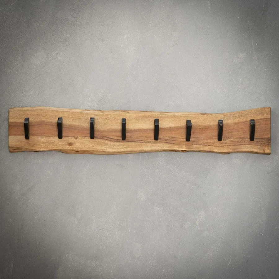 WoonStijl Kapstok edge 8 haken / Massief acacia naturel Outlet