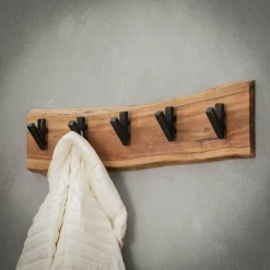 WoonStijl Kapstok edge 5 haken / Massief acacia naturel