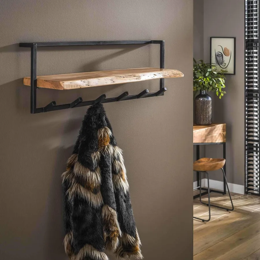 WoonStijl Kapstok edge 6 hakenplank / Massief acacia naturel Discount