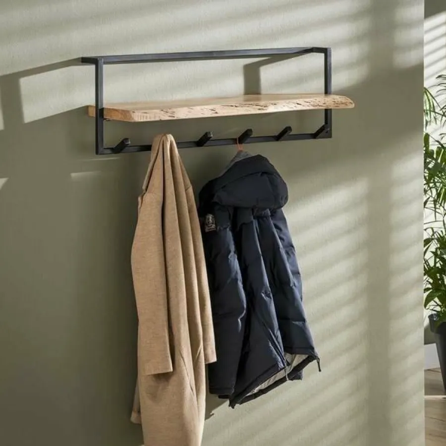 WoonStijl Kapstok edge 6 hakenplank / Massief acacia naturel Discount