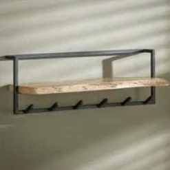 WoonStijl Kapstok edge 6 hakenplank / Massief acacia naturel Discount