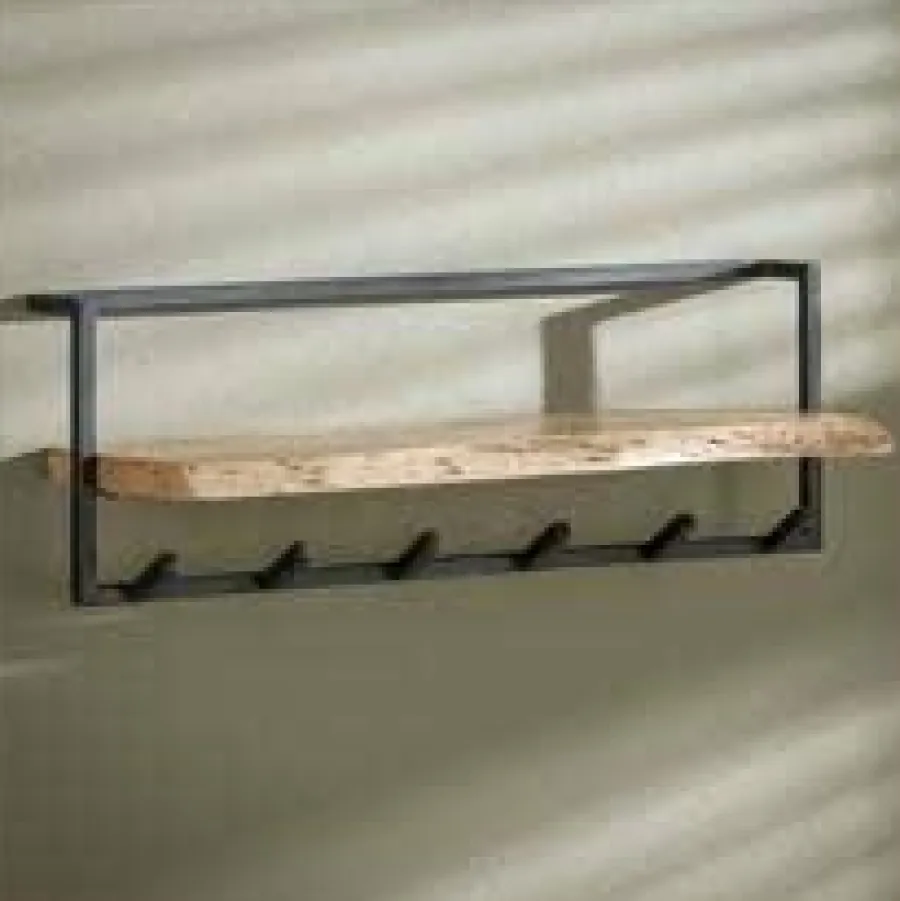WoonStijl Kapstok edge 6 hakenplank / Massief acacia naturel Discount