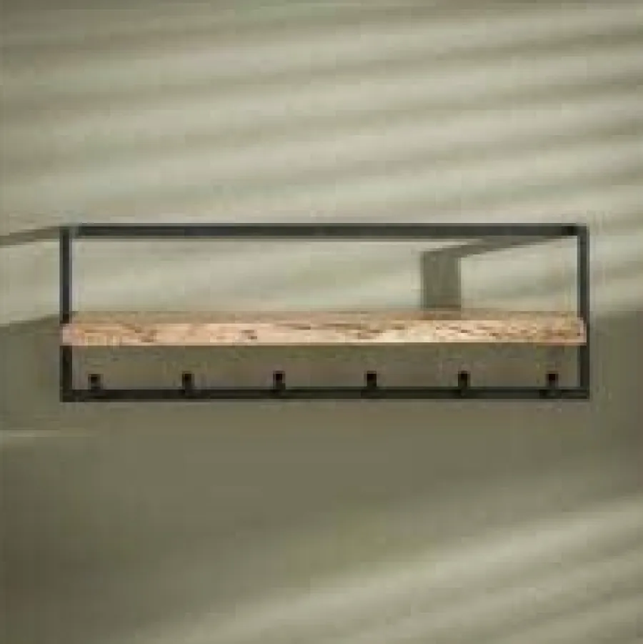 WoonStijl Kapstok edge 6 hakenplank / Massief acacia naturel Discount