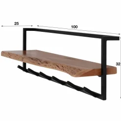 WoonStijl Kapstok edge 6 hakenplank / Massief acacia naturel Discount