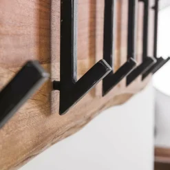 WoonStijl Kapstok edge 2x6 haken / Massief acacia naturel