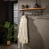 WoonStijl Kapstok round acacia 8 haken met hoedenplank Outlet