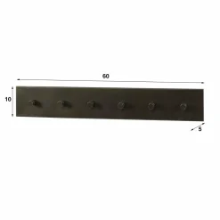 WoonStijl Kapstok Terra 6 haken bruin - 60 cm Best