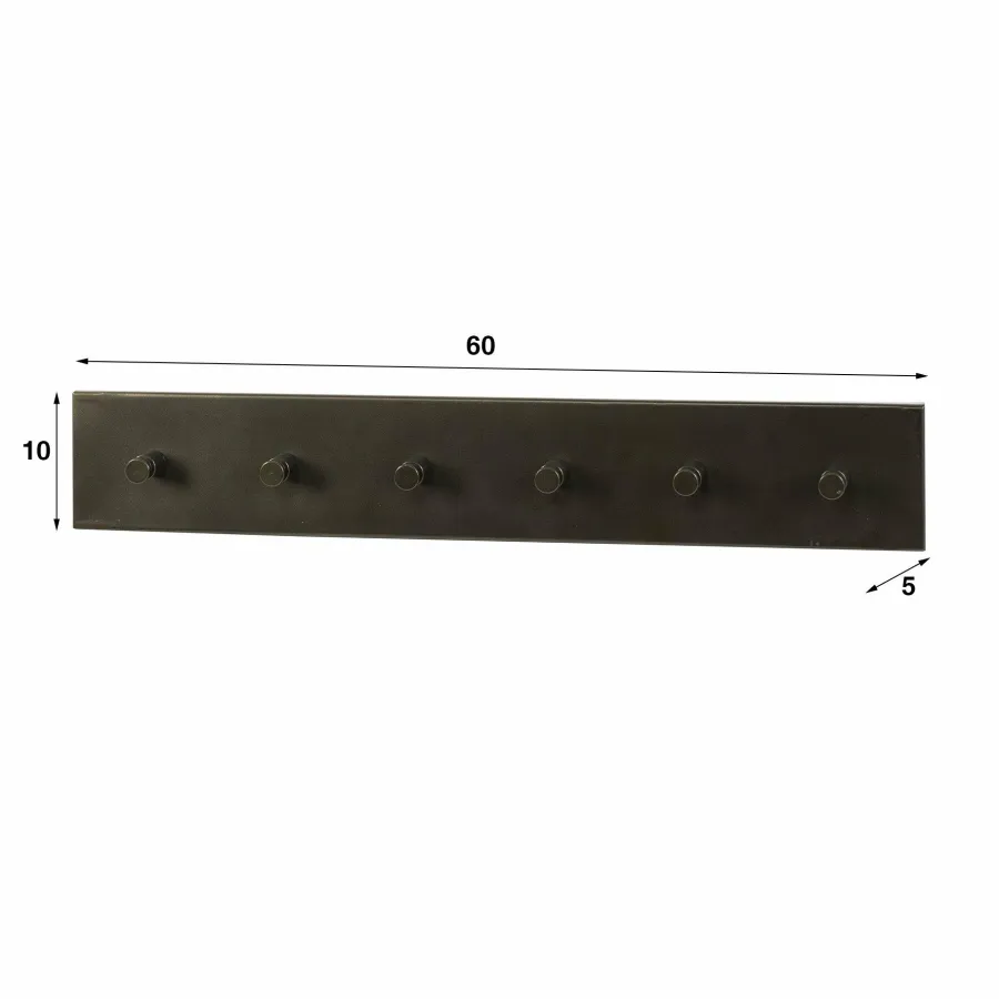 WoonStijl Kapstok Terra 6 haken bruin - 60 cm Best