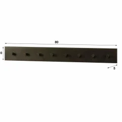 WoonStijl Kapstok Terra 8 haken bruin - 80 cm New