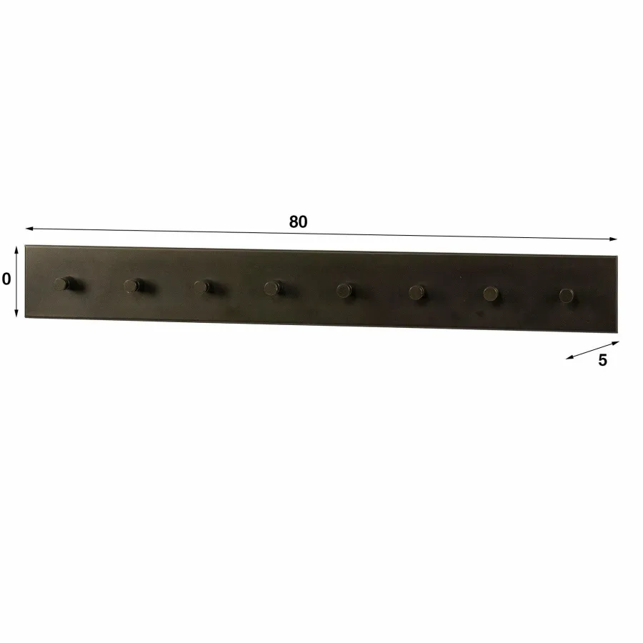 WoonStijl Kapstok Terra 8 haken bruin - 80 cm New