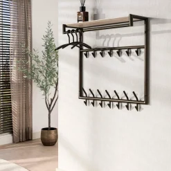 WoonStijl Kapstok Terra hoog roede en hoedenplank 3x7 haken Best