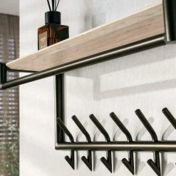 WoonStijl Kapstok Terra roede en hoedenplank 2x7 haken Clearance