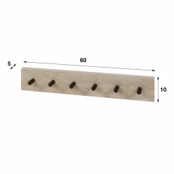 WoonStijl Kapstok Travino 6 haken - 60 cm Outlet