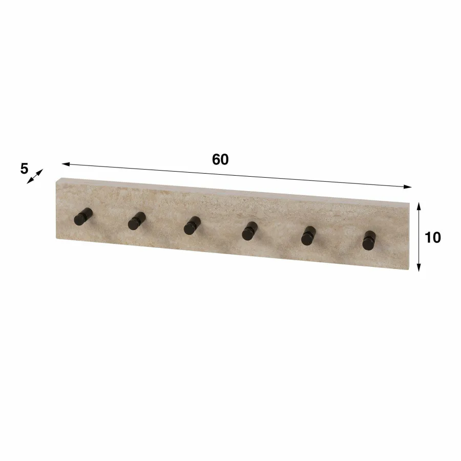 WoonStijl Kapstok Travino 6 haken - 60 cm Outlet