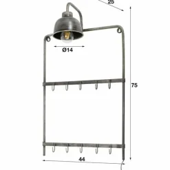 WoonStijl Kapstoklamp 2x5 Haken Hot
