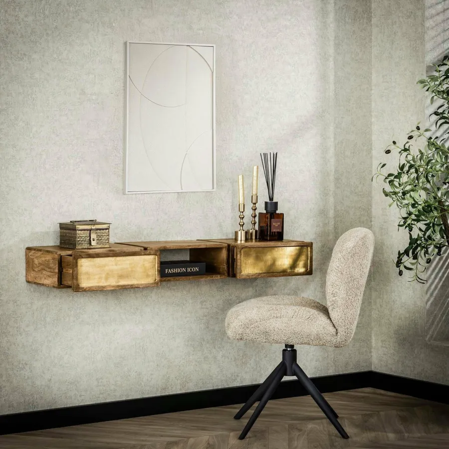 WoonStijl Kaptafel 2L brass Sale