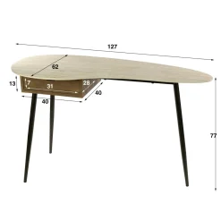 WoonStijl Kaptafel Travino 1 lade Best