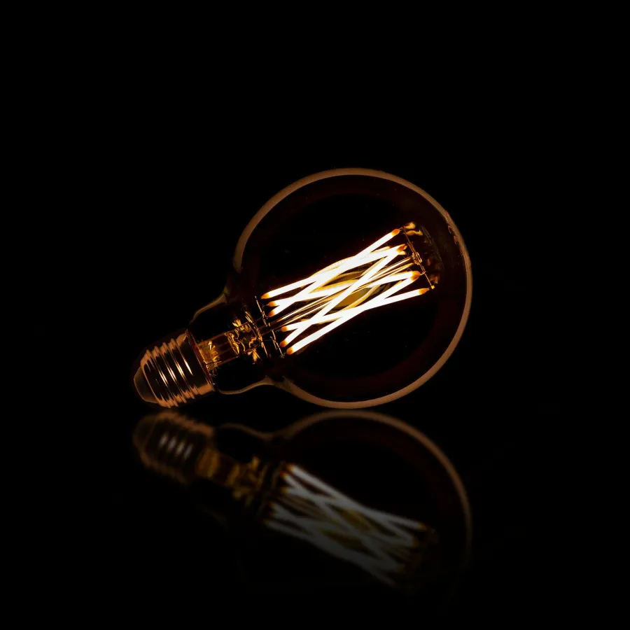 WoonStijl Lichtbron LED filament bol Ø9 5 - E27 6W dimbaar / Amberkleurig glas Online
