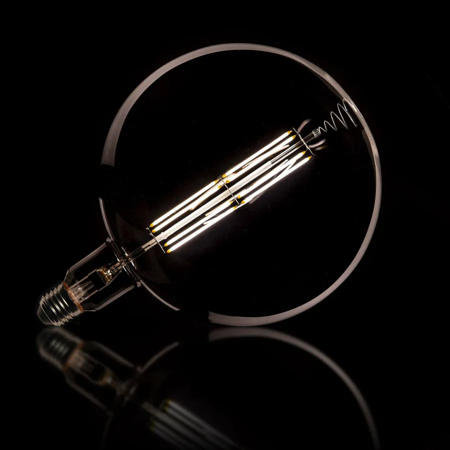 WoonStijl Lichtbron LED filament bol Ø20 0 - E27 8W dimbaar / Smoke grey glas Hot
