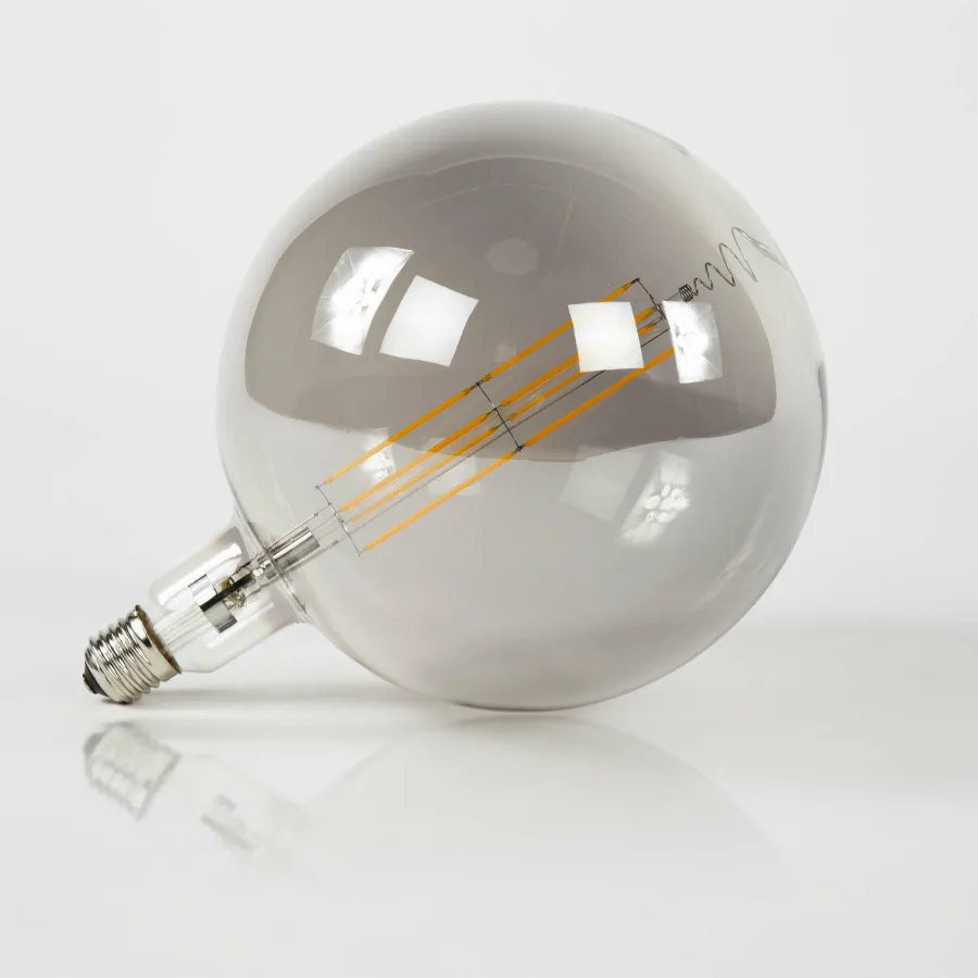 WoonStijl Lichtbron LED filament bol Ø20 0 - E27 8W dimbaar / Smoke grey glas Hot