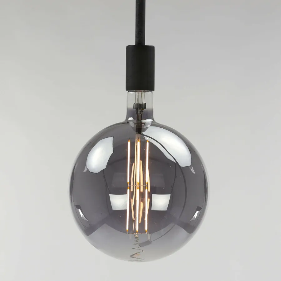 WoonStijl Lichtbron LED filament bol Ø20 0 - E27 8W dimbaar / Smoke grey glas Hot