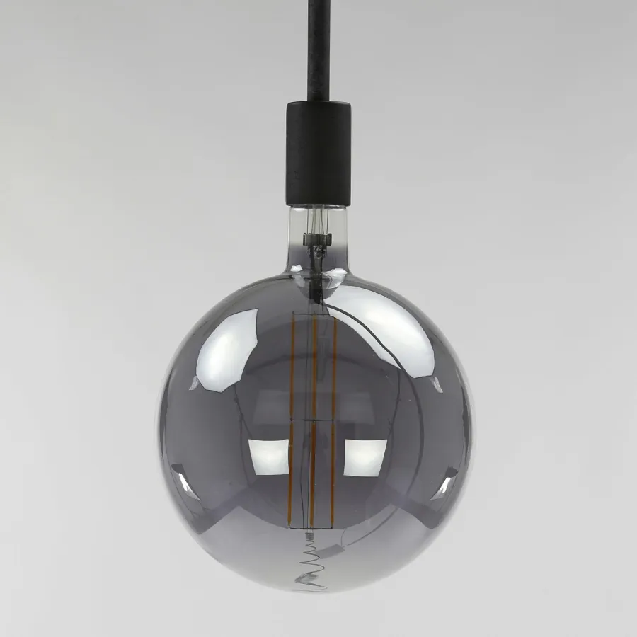 WoonStijl Lichtbron LED filament bol Ø20 0 - E27 8W dimbaar / Smoke grey glas Hot