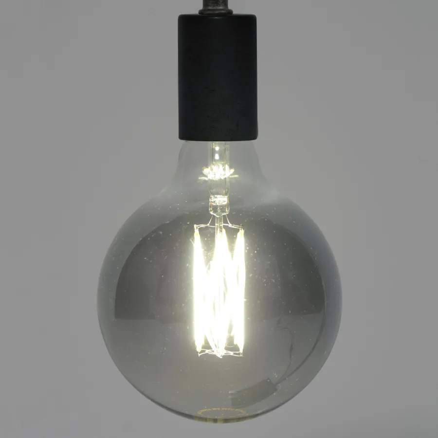 WoonStijl Lichtbron LED filament bol Ø12 5 - E27 6W 2100K 450lm dimbaar / Smoke grey glas Best