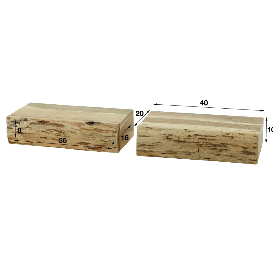 WoonStijl Nachtkastje 1 lade set van 2 tree L acacia New