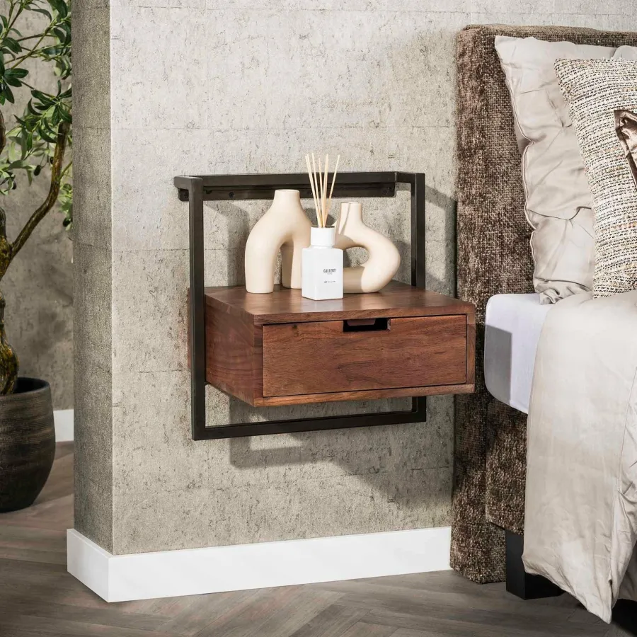 WoonStijl Nachtkastje air solid acacia bruin Discount