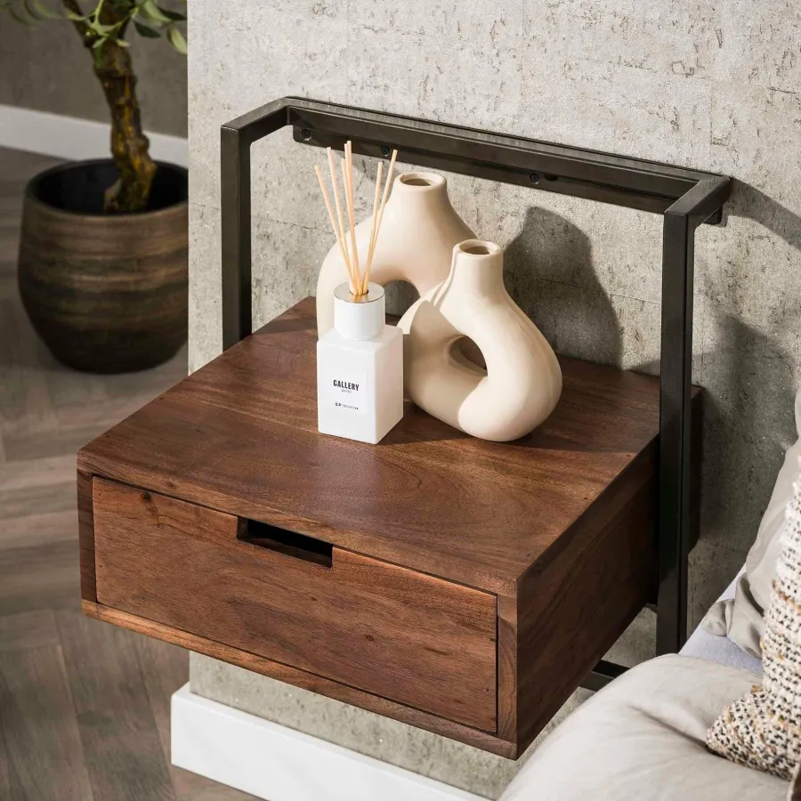 WoonStijl Nachtkastje air solid acacia bruin Discount