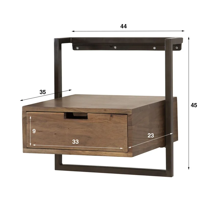 WoonStijl Nachtkastje air solid acacia bruin Discount