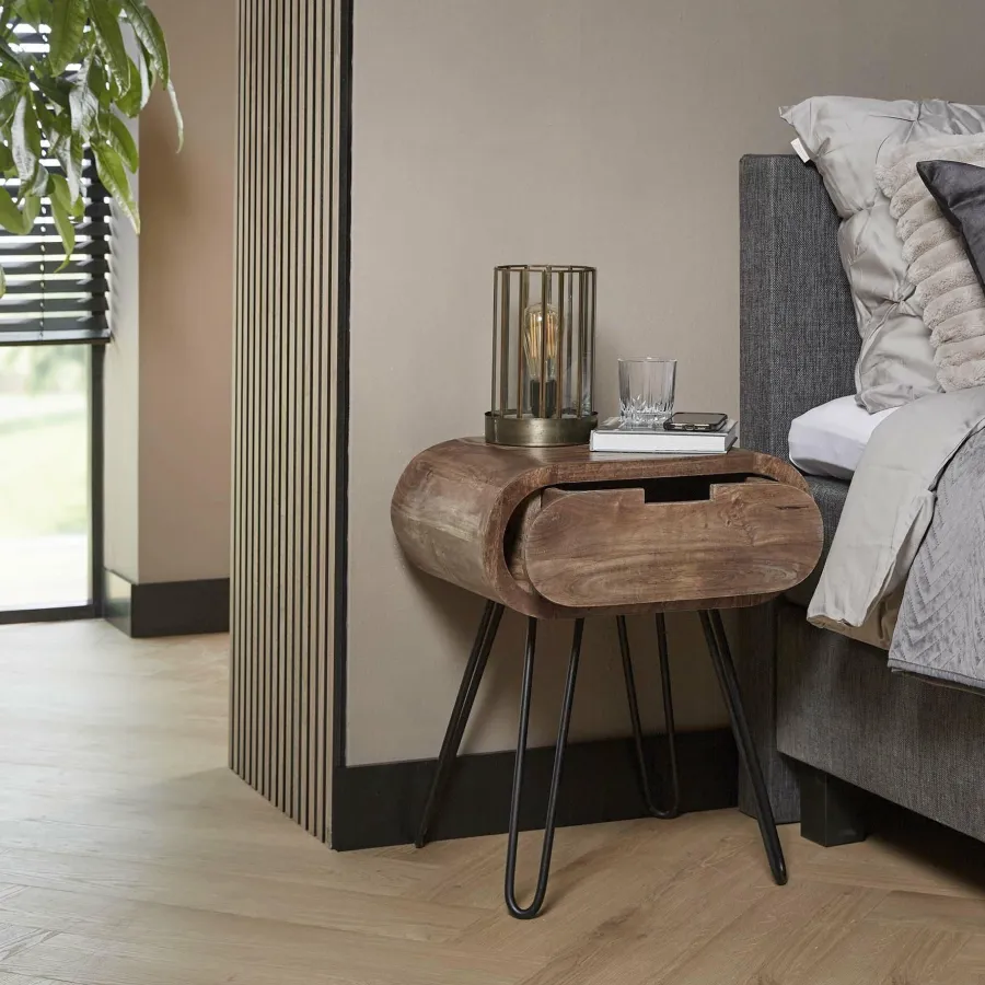WoonStijl Nachtkastje barrel met 1 lade Discount