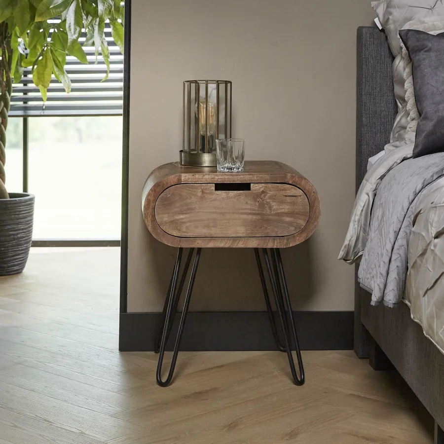 WoonStijl Nachtkastje barrel met 1 lade Discount