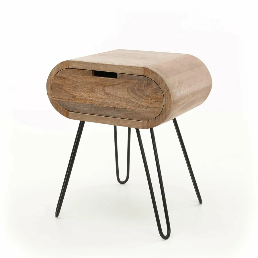 WoonStijl Nachtkastje barrel met 1 lade Discount