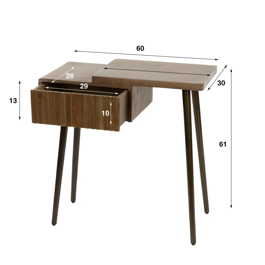WoonStijl Nachtkastje Carve Rechts met 1 lade Outlet
