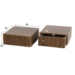 WoonStijl Nachtkastje Carve met 1 lade - set van 2 Best