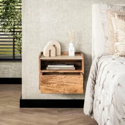WoonStijl Nachtkastje hangend open vak Nuovo travertin Outlet