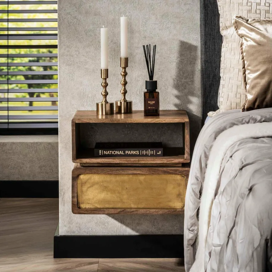 WoonStijl Nachtkastje 1L brass Hot