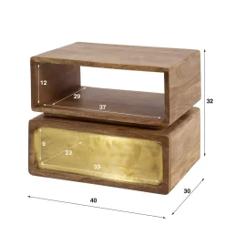 WoonStijl Nachtkastje 1L brass Hot