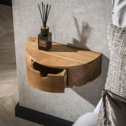 WoonStijl Nachtkastje 1L curve / Massief acacia naturel Sale