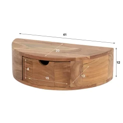 WoonStijl Nachtkastje 1L curve / Massief acacia naturel Sale